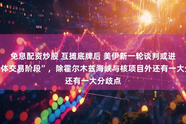 免息配资炒股 互摊底牌后 美伊新一轮谈判或进入“具体交易阶段”，除霍尔木兹海峡与核项目外还有一大分歧点