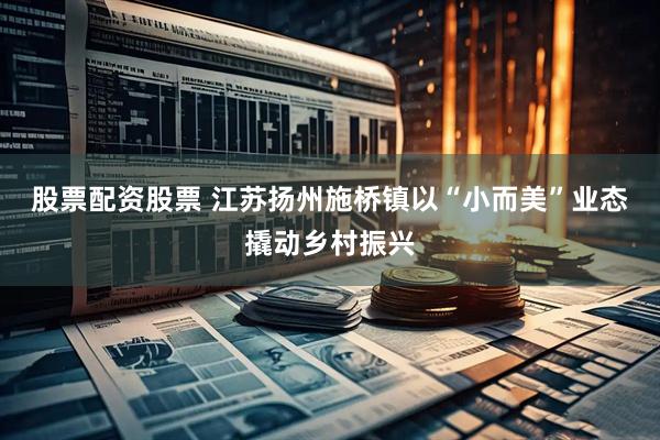 股票配资股票 江苏扬州施桥镇以“小而美”业态撬动乡村振兴